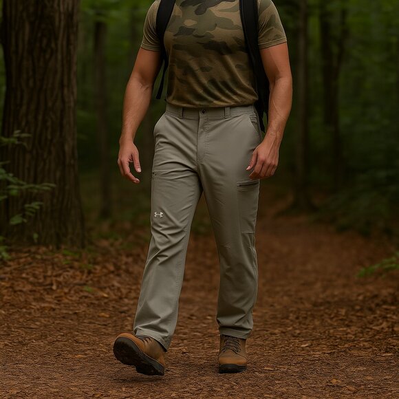 Under Armor Adventure Pants 32X34 Gray Stretch Loose Fit - Picture 1 of 9